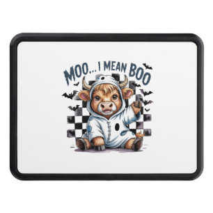 Cute Highland Cow Checkered Halloween Te Hitch Cover