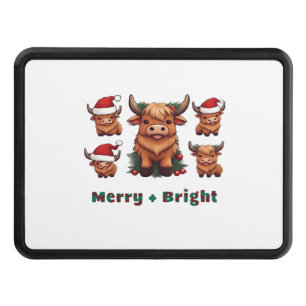 Cute Highland Cow Christmas Merry and Bright, Scot Hitch Cover