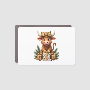 Cute Highland Cow Christmas Santa Highland Cow Lov Car Magnet