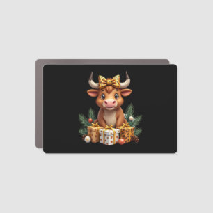 Cute Highland Cow Christmas Santa Highland Cow Lov Car Magnet