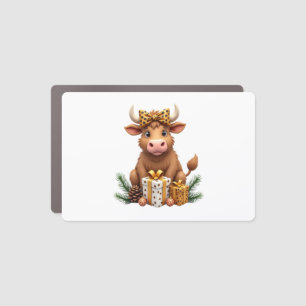 Cute Highland Cow Christmas Santa Highland Cow Lov Car Magnet
