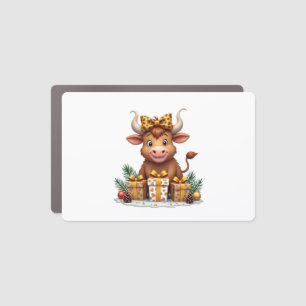 Cute Highland Cow Christmas Santa Highland Cow Lov Car Magnet