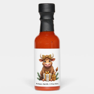 Cute Highland Cow Christmas Santa Highland Cow Lov Hot Sauces