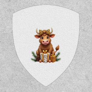 Cute Highland Cow Christmas Santa Highland Cow Lov Patch