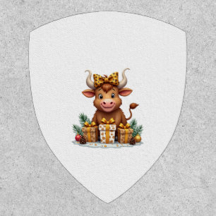 Cute Highland Cow Christmas Santa Highland Cow Lov Patch
