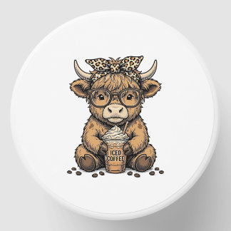 Cute Highland Cow Coffee Vintage Vector Shirt_1 Mini Candle Favors