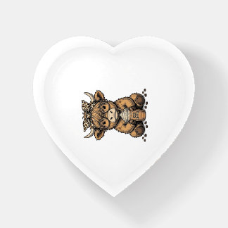 Cute Highland Cow Coffee Vintage Vector Shirt_1 Paperweight