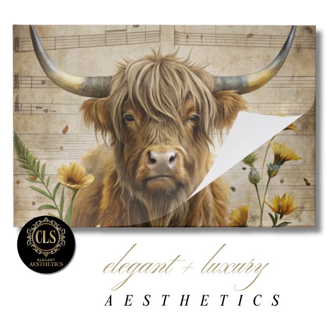 Cute Highland Cow Decorative Decoupage Art Paper Paper Pad (Creator Uploaded)