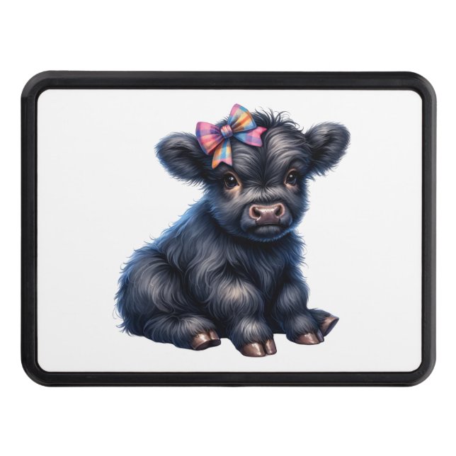Cute Highland Cow Hitch Cover (Front)