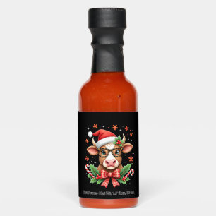 Cute Highland Cow Lover Santa Hat Western Christma Hot Sauces