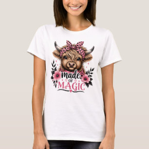 Cute Highland Cow Made of Magic Graphic T-Shirt
