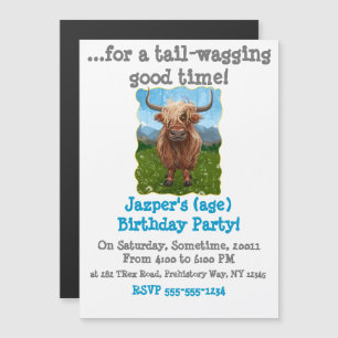 Cute Highland Cow Magnetic Invitation