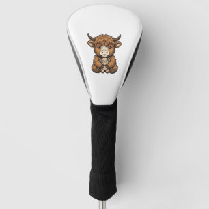 Cute Highland Cow Plush Vintage Engraving Shirt_1 Golf Head Cover