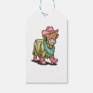 Cute Highland Cow Png, Western Gift Tags