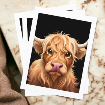 Cute Highland Cow Postcard by Ricaso_Designs at Zazzle