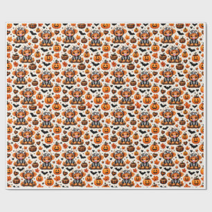 Cute Highland Cow Skeleton Halloween Wrapping Pape Paper
