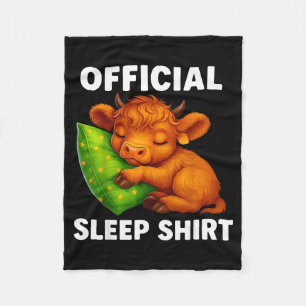 Cute Highland Cow Sleeng Cozy Llow Nighttime Calf  Fleece Blanket