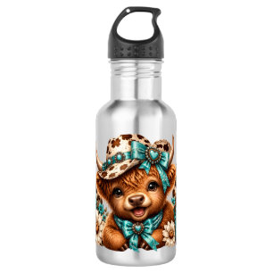 Cute Highland Cow Stainless Steel Water Bottle