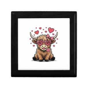 Cute Highland Cow Valentine Heart Glasses Vector_1 Gift Box