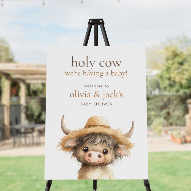 Cute Highland Cow Welcome to Baby Shower Foam Board (Creator Uploaded)
