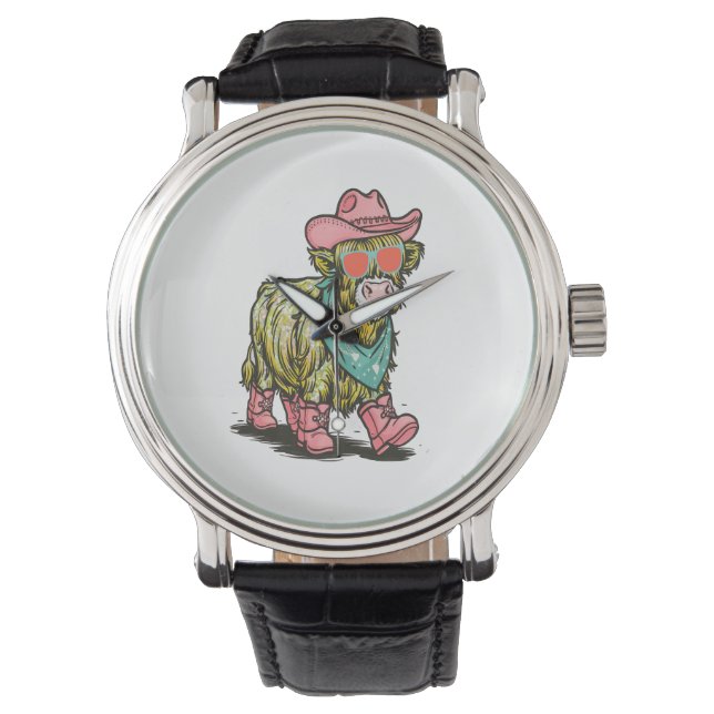 Cute Highland Cow , Western Watch (Front)