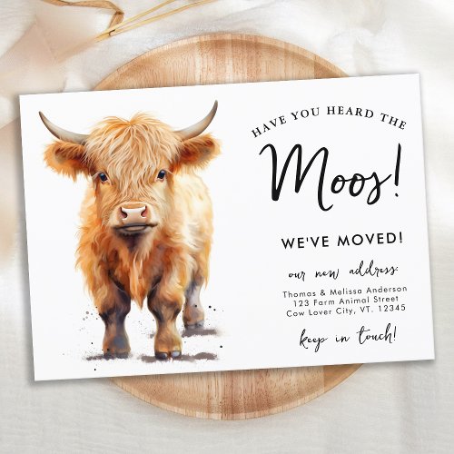 Cute Highland Cow Weve Moved New Address Moving Announcement