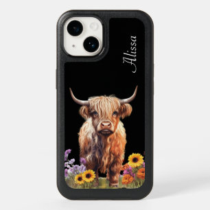 Cute Highland Cow with Name OtterBox iPhone 14 Case