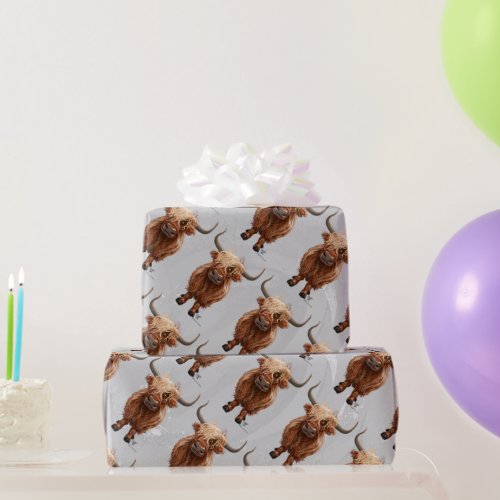 Cute Highland Cow Wrapping Paper