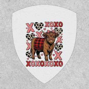 Cute Highland Cow XOXO Valentine Vintage Shirt Des Patch