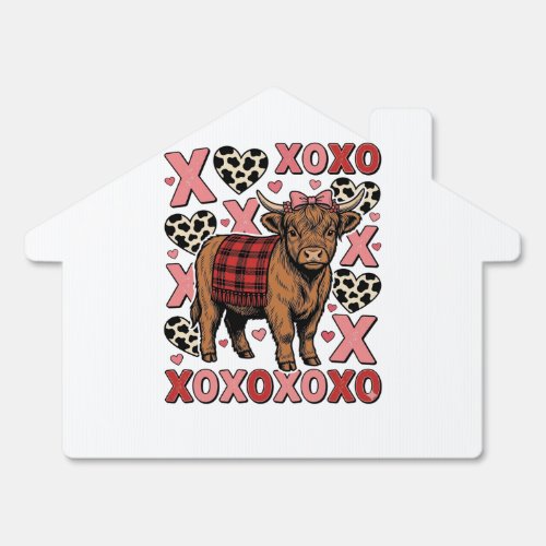 Cute Highland Cow XOXO Valentine Vintage Shirt Des Sign