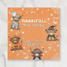 Cute Highland Cows Moodifull Halloween Birthday