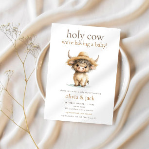 Cute Highland Holy Cow Having a Baby Invitation