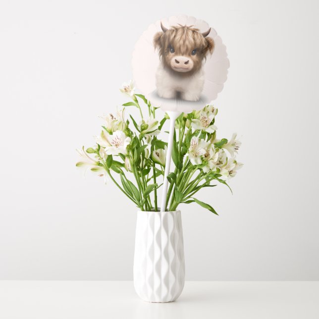 Cute Highlands Scottish Cow Balloon (Vase)