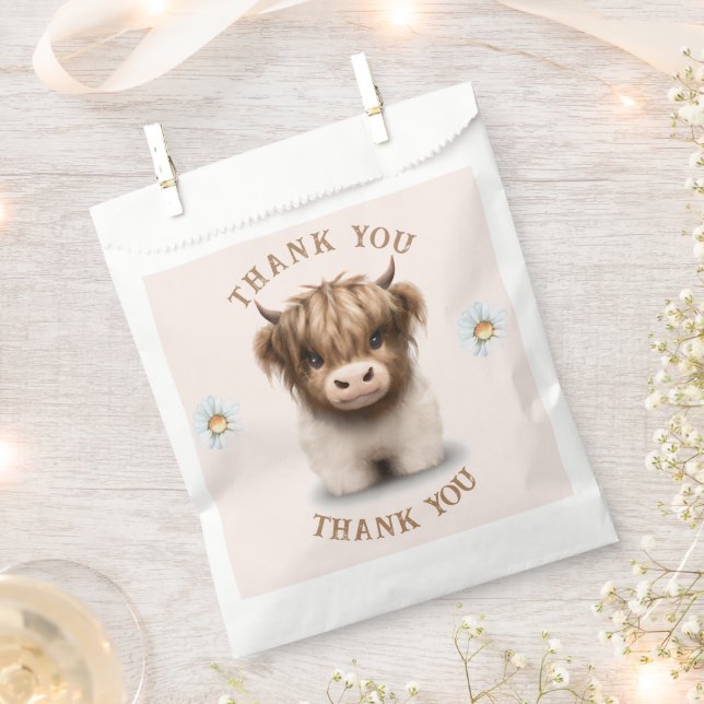 Cute Highlands Scottish Cow Favor Bag (Clipped)