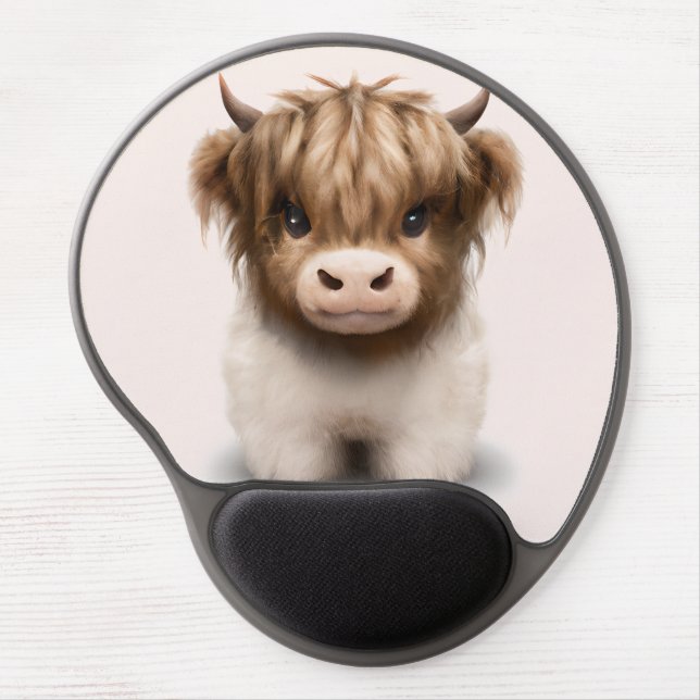 Cute Highlands Scottish Cow Gel Mouse Pad (Front)