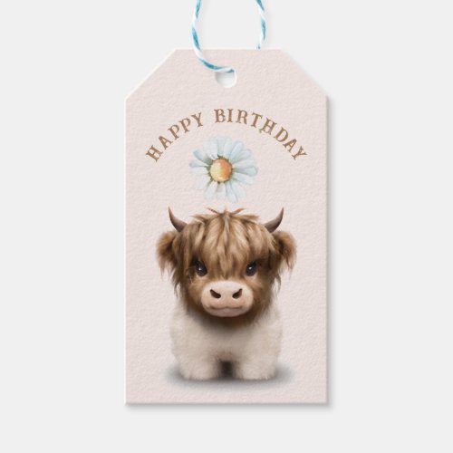 Cute Highlands Scottish Cow Gift Tags