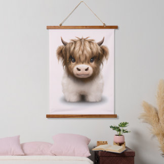 Cute Highlands Scottish Cow Hanging Tapestry