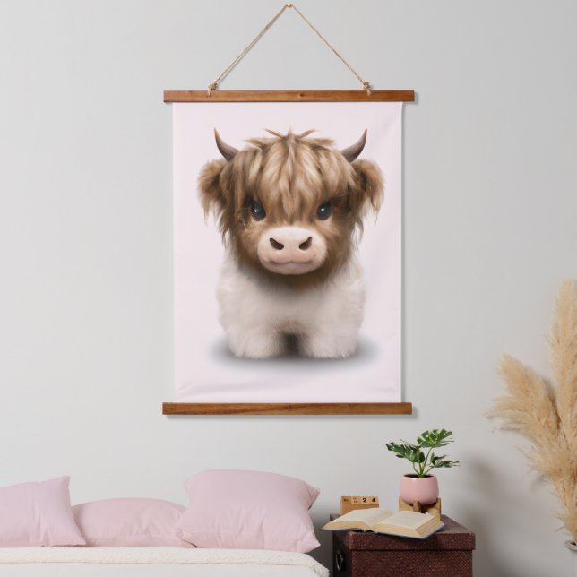 Cute Highlands Scottish Cow Hanging Tapestry (Bedroom)