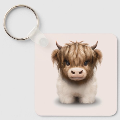 Cute Highlands Scottish Cow Keychain