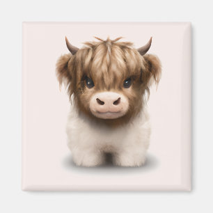 Cute Highlands Scottish Cow Magnet
