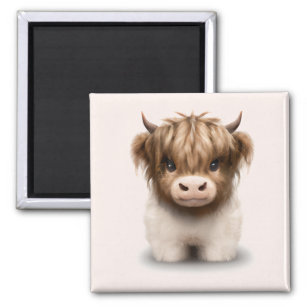 Cute Highlands Scottish Cow Magnet