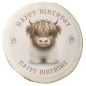 Cute Highlands Scottish Cow Sugar Cookie (Front)
