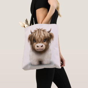 Cute Highlands Scottish Cow Tote Bag
