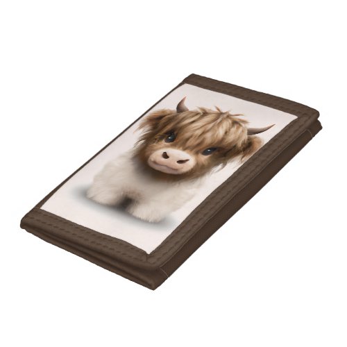 Cute Highlands Scottish Cow Trifold Wallet