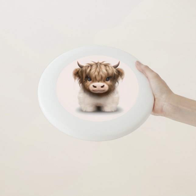 Cute Highlands Scottish Cow Wham-O Frisbee (In Hand)