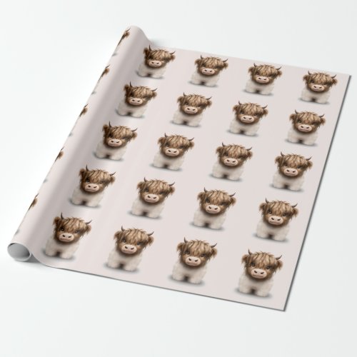 Cute Highlands Scottish Cow Wrapping Paper