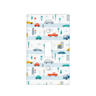 Cute Highway Vehicle Pattern Light Switch Cover