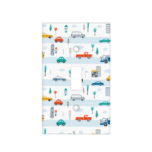 Cute Highway Vehicle Pattern Light Switch Cover