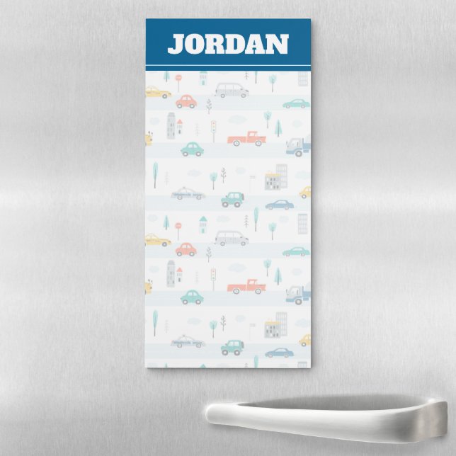 Cute Highway Vehicle Pattern Magnetic Notepad (In Situ)