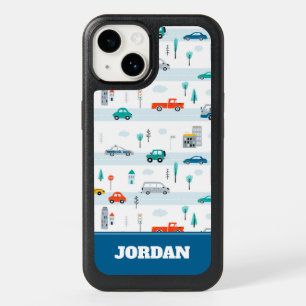 Cute Highway Vehicle Pattern OtterBox iPhone 14 Case